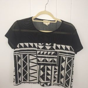 LA Hearts sequined crop top